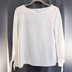 Charter Club Tie-Cuff White Top ▫️🖤🥀